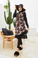 Vêtements hijab NOIR MAILLOT DE BAIN HIJAB FLORAL ZIP 2110