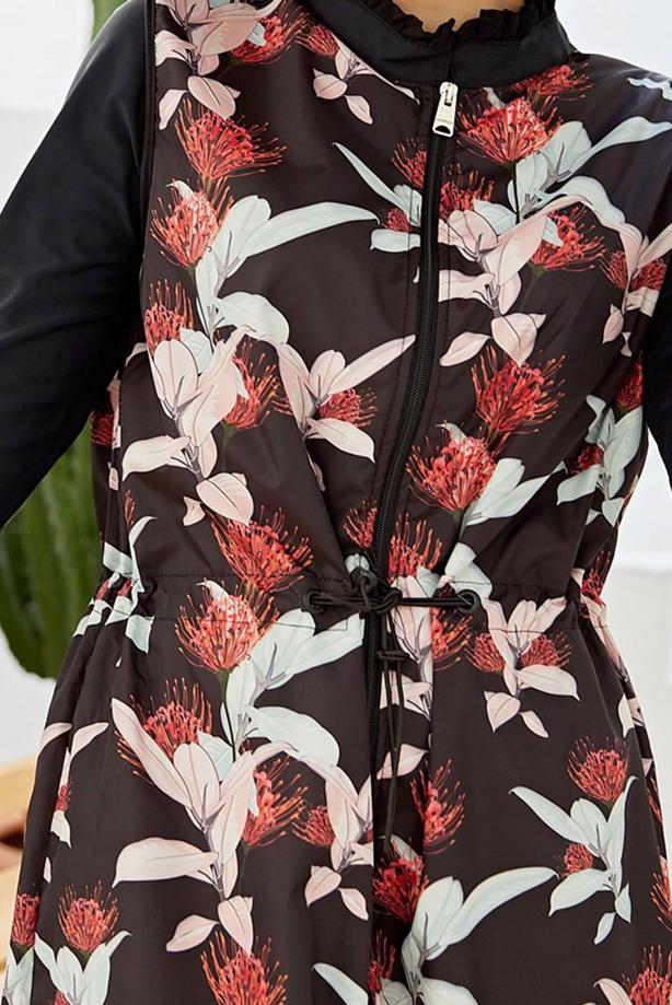Vêtements hijab  ZIPPERED FLORAL HIJAB SWIMSUIT 2110  - TRENDTESETTÜR