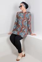 Vêtements hijab BRUN MAILLOT DE BAIN HIJAB MOTIF T 4102