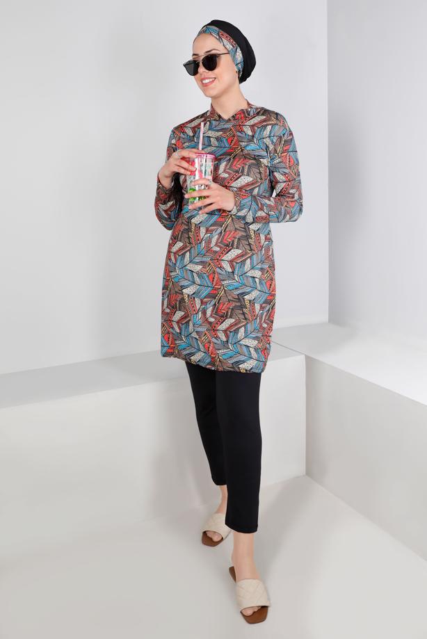 Vêtements hijab  PATTERNED HIJAB SWIMSUIT T 4102 - TRENDTESETTÜR