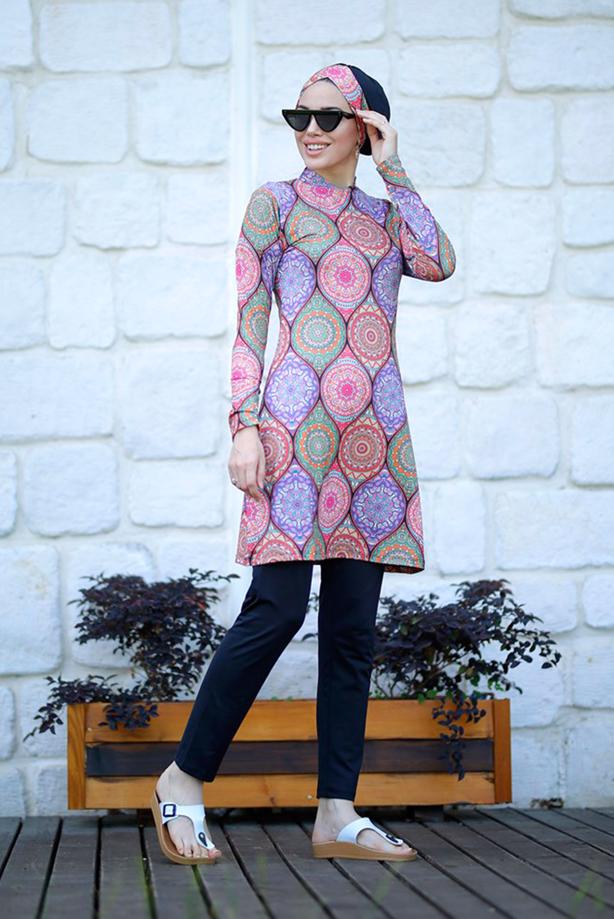 Hijab clothing  ETHNIC PRINT HIJAB SWIMSUIT 5032 - TRENDTESETTÜR