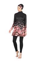 Tesettür giyim SİYAH DESENLİ TESETTÜR MAYO 8433