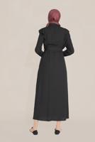 Tesettür giyim SİYAH ALVİNA KEMERLİ NAKIŞLI JİLE T 40757