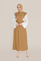 Tesettür giyim TURUNCU ALVİNA KEMERLİ NAKIŞLI JİLE T 40757