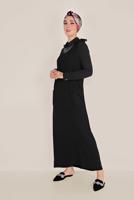 Tesettür giyim SİYAH ALVİNA BAĞLAMA DETAYLI JİLE 40758 
