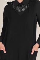 Tesettür giyim SİYAH ALVİNA BAĞLAMA DETAYLI JİLE 40758 