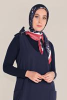 Tesettür giyim LACİVERT ALVİNA BAĞLAMA DETAYLI JİLE 40758 