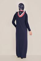 Tesettür giyim LACİVERT ALVİNA BAĞLAMA DETAYLI JİLE 40758 