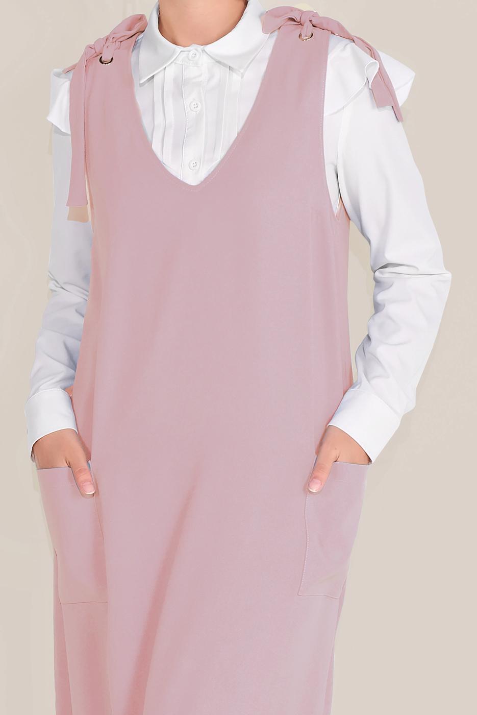 Tesettür giyim PUDRA ALVİNA BAĞLAMA DETAYLI JİLE 40758 