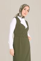 Tesettür giyim HAKİ KEMERLİ JİLE T 40759