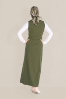 Tesettür giyim HAKİ KEMERLİ JİLE T 40759