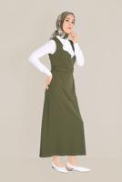 Tesettür giyim HAKİ KEMERLİ JİLE T 40759