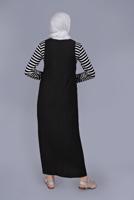 Tesettür giyim SİYAH ALVİNA PÜSKÜL DETAYLI CEPLİ JİLE 40781 