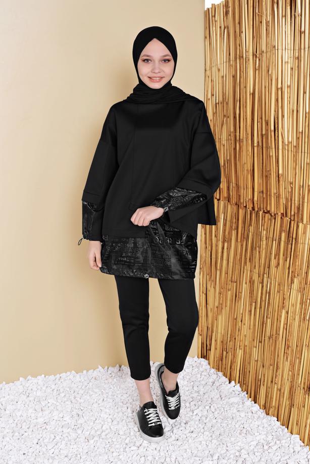 Vêtements hijab  ELASTIC AT THE WAIST POCKET DETAIL TROUSERS 29402  - TRENDTESETTÜR