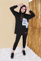 Tesettür giyim SİYAH BEL KISMI LASTİKLİ PANTOLON 49402