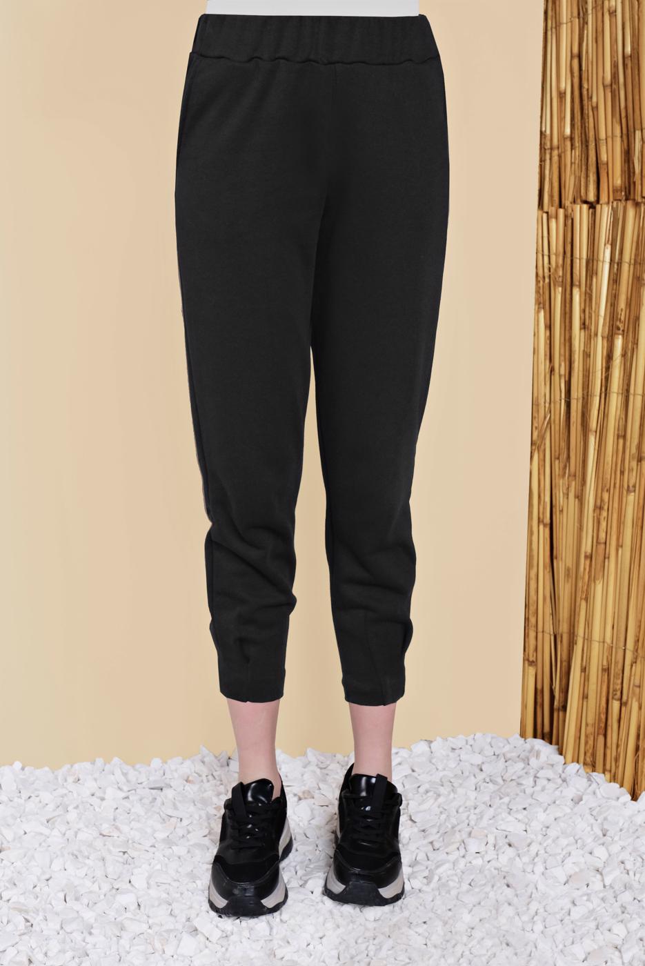 Tesettür giyim SİYAH BEL KISMI LASTİKLİ PANTOLON 49402