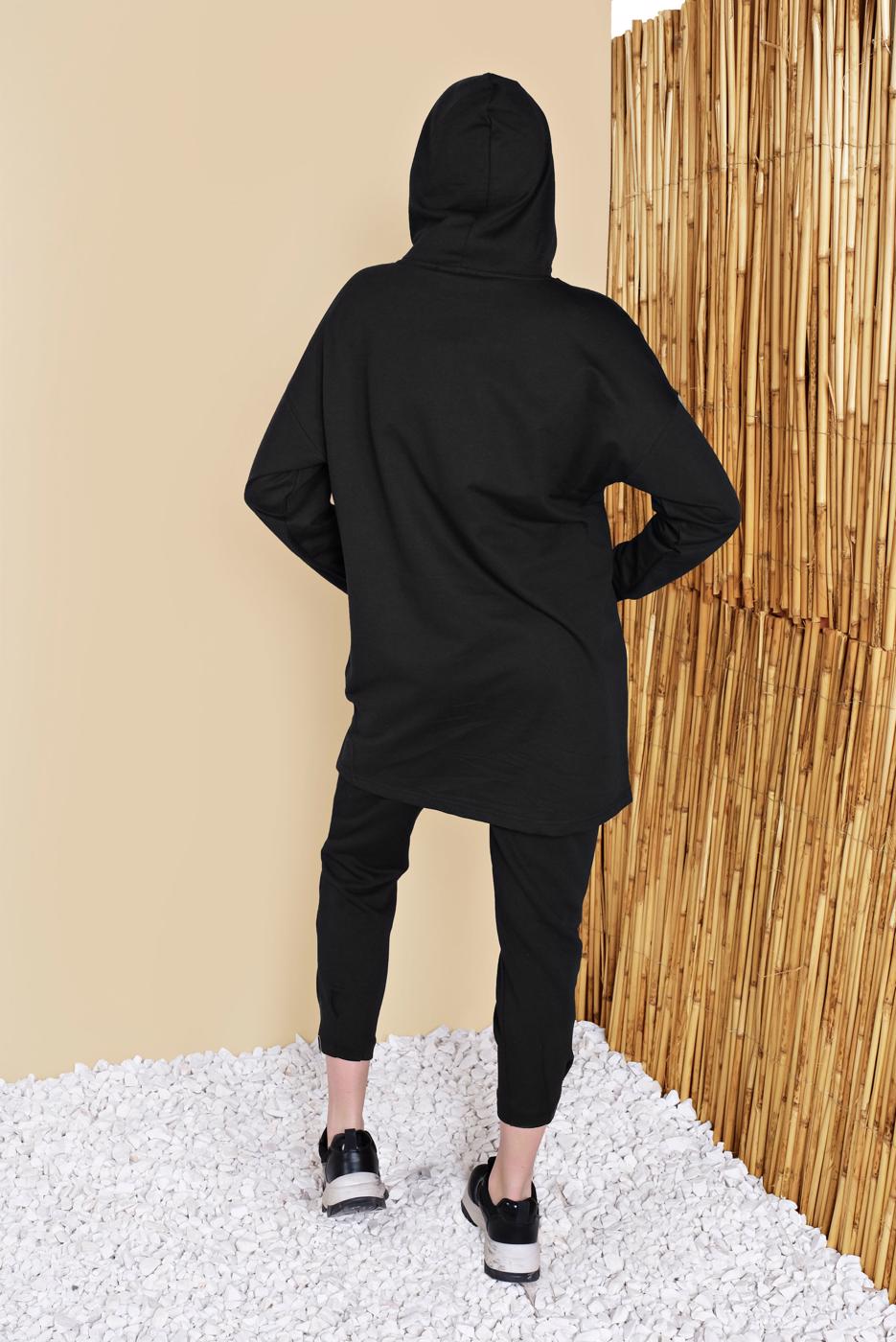 Tesettür giyim SİYAH BEL KISMI LASTİKLİ PANTOLON 49402