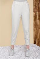 Hijab clothing ECRU ELASTIC AT THE WAIST TROUSERS 49402 