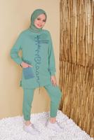 Vêtements hijab VERT PANTALON ÉLASTIQUE À LA TAILLE 49402