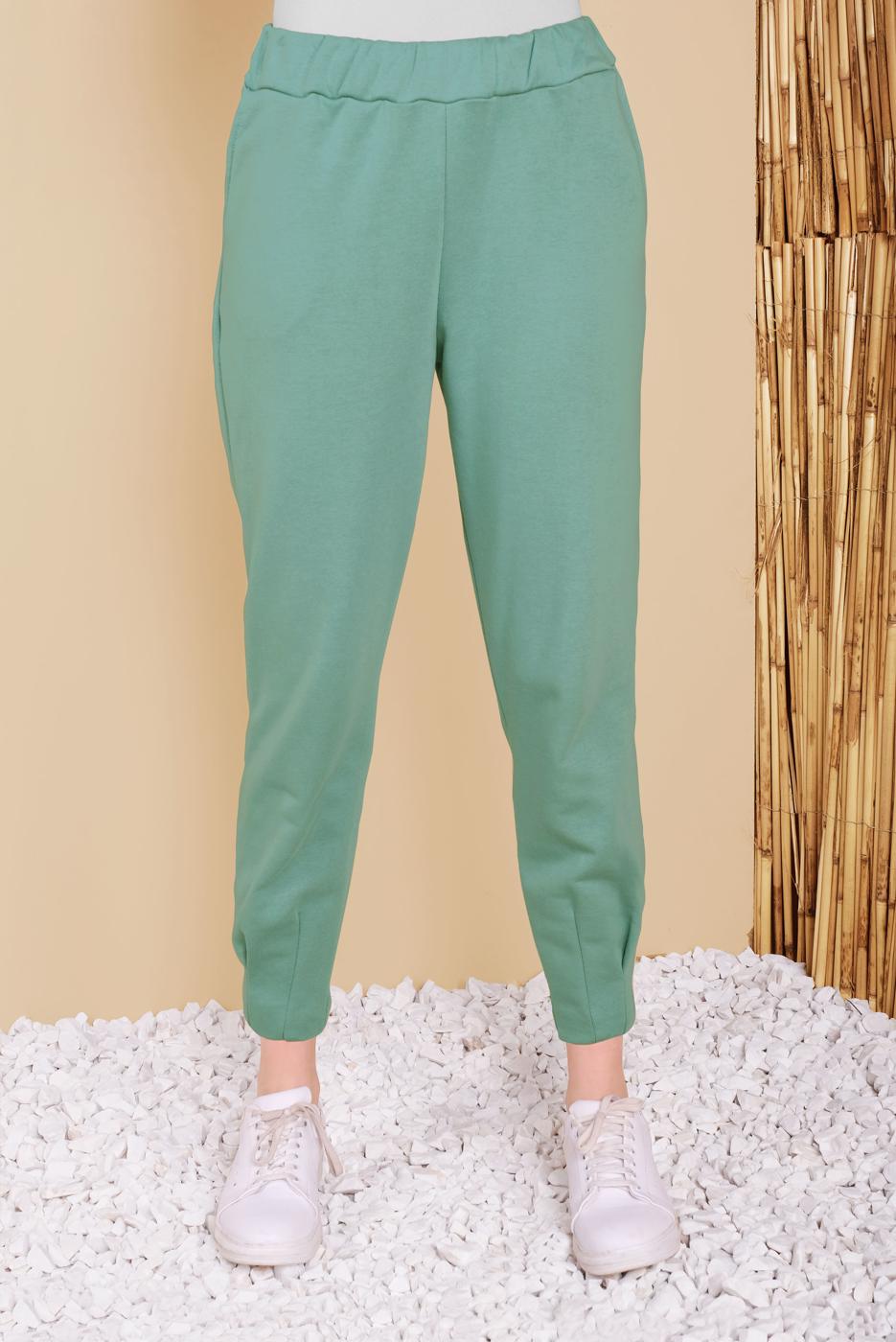 Vêtements hijab VERT PANTALON ÉLASTIQUE À LA TAILLE 49402