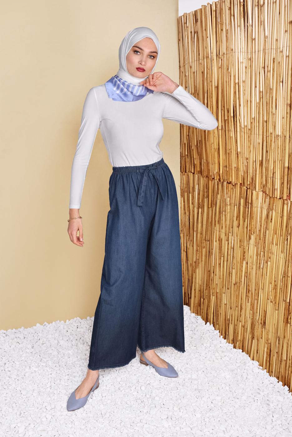 Hijab clothing NAVY BLUE SALAS DENIM PANTS 50001 
