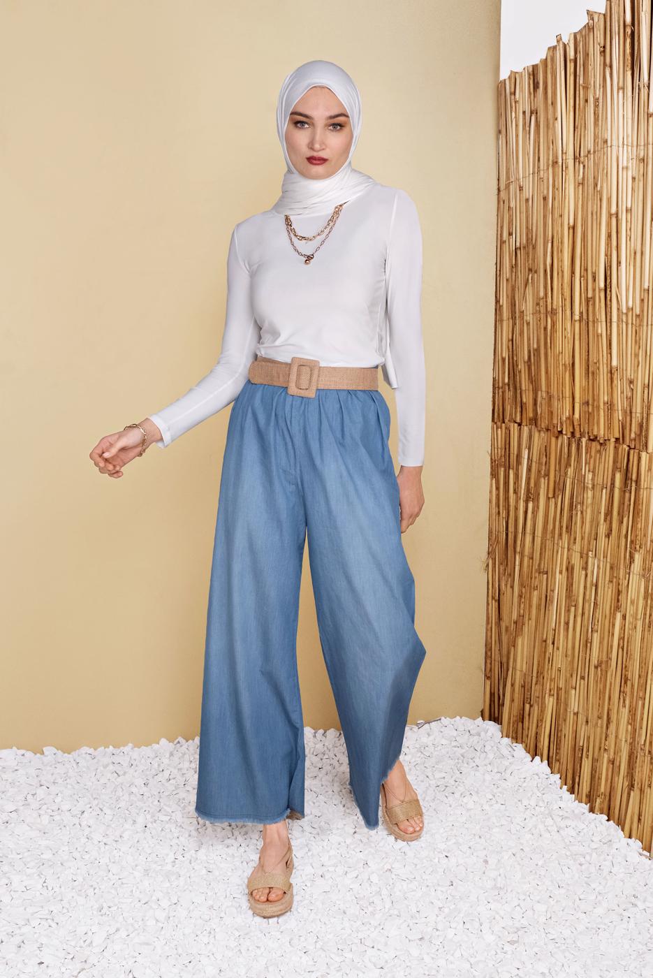 Hijab clothing NAVY BLUE SALAS DENIM PANTS 50001 