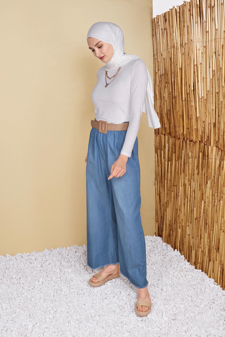 Hijab clothing NAVY BLUE SALAS DENIM PANTS 50001 