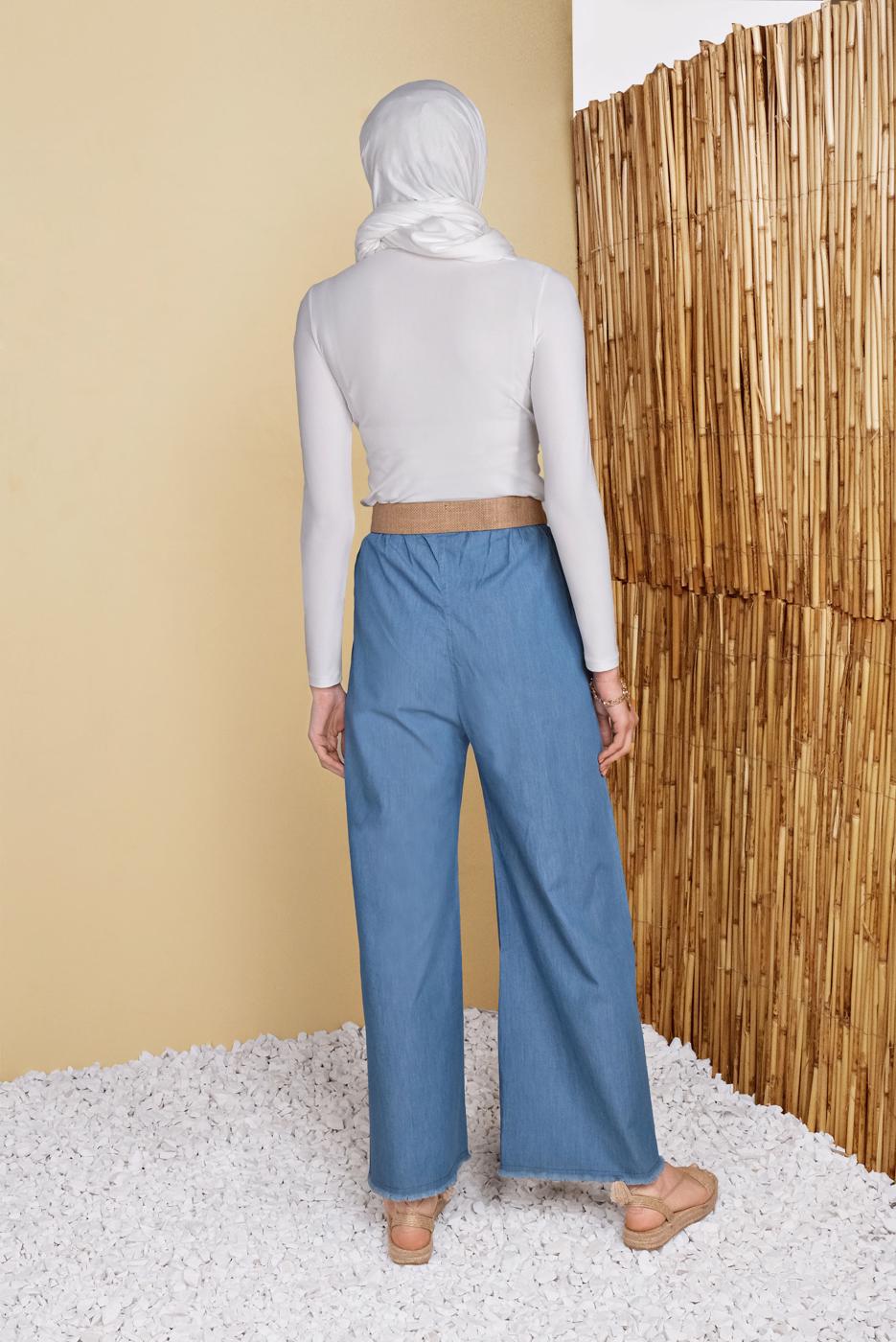 Hijab clothing NAVY BLUE SALAS DENIM PANTS 50001 