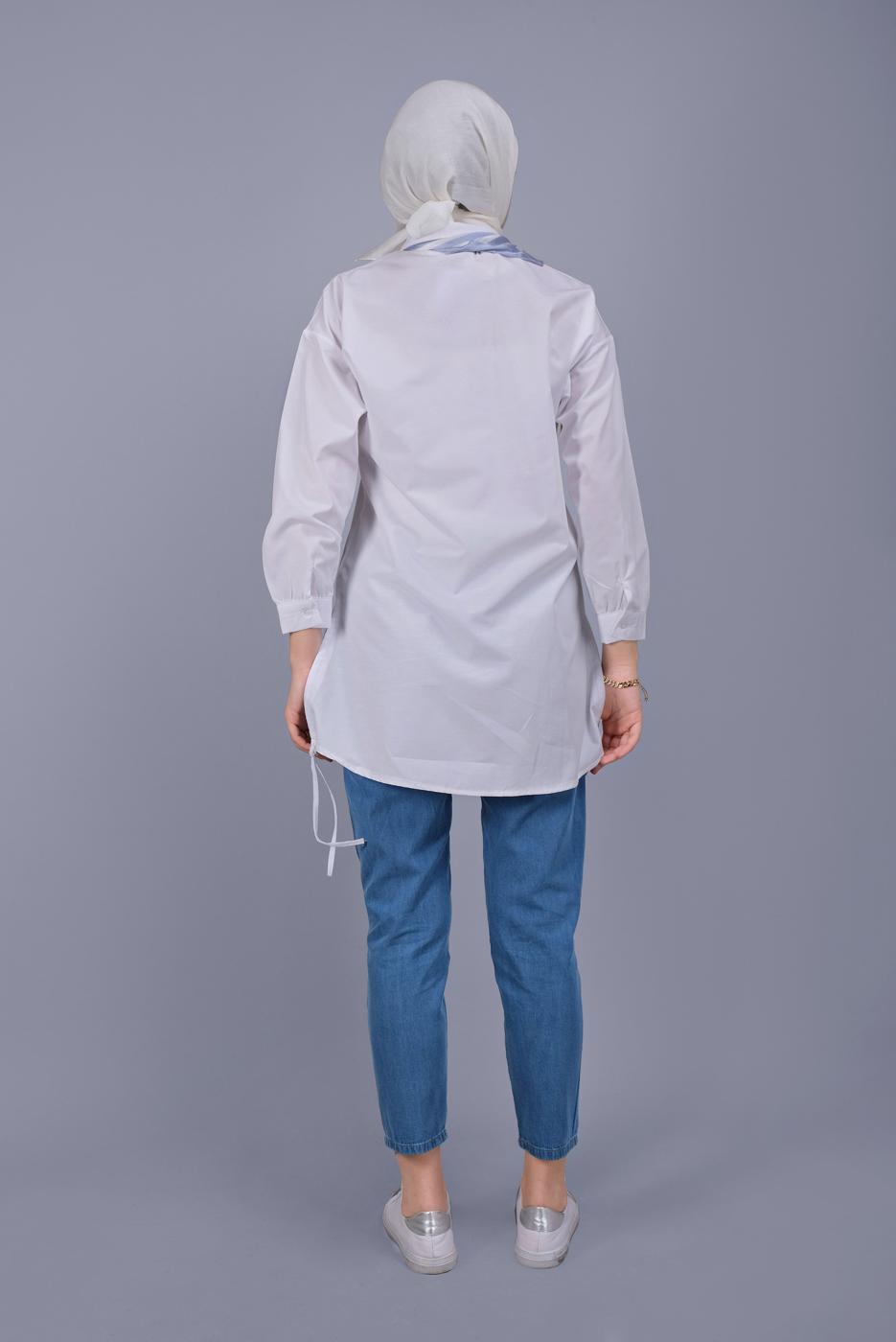 Hijab clothing NAVY BLUE DENIM TROUSERS WITH ELASTIC WAIST  112 