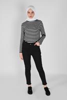 Tesettür giyim SİYAH DAR PAÇA DENİM PANTOLON 2421