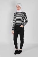 Tesettür giyim SİYAH DAR PAÇA DENİM PANTOLON 2421