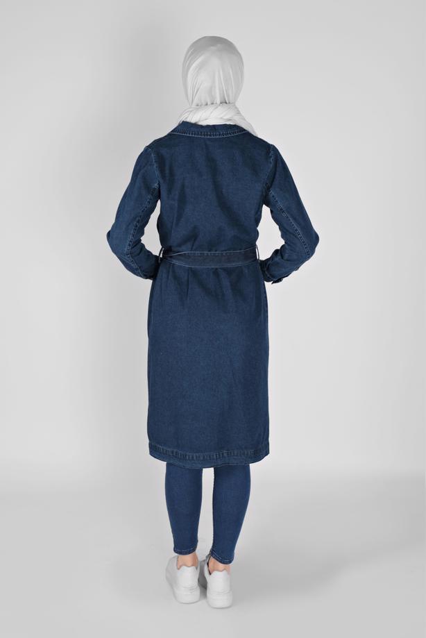 Tesettür giyim LACİVERT DAR PAÇA DENİM PANTOLON 2421 - TRENDTESETTÜR