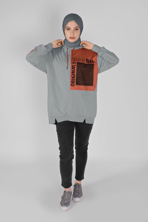 Hijab clothing GREY SKINNY DENIM PANTS 2421  - TRENDTESETTÜR
