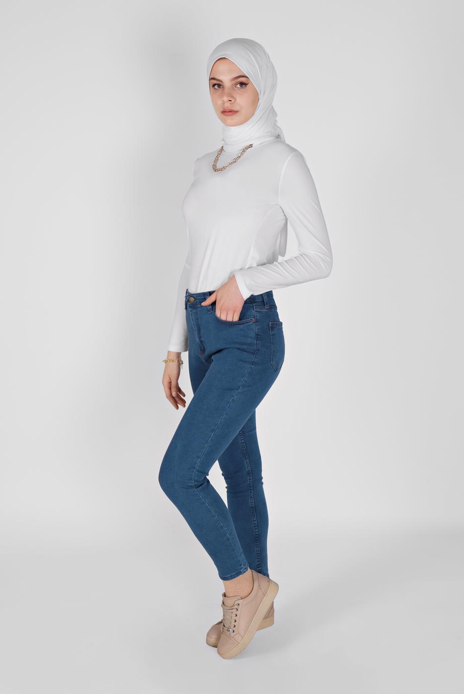 Hijab clothing NAVY BLUE SKINNY DENIM PANTS 2421 