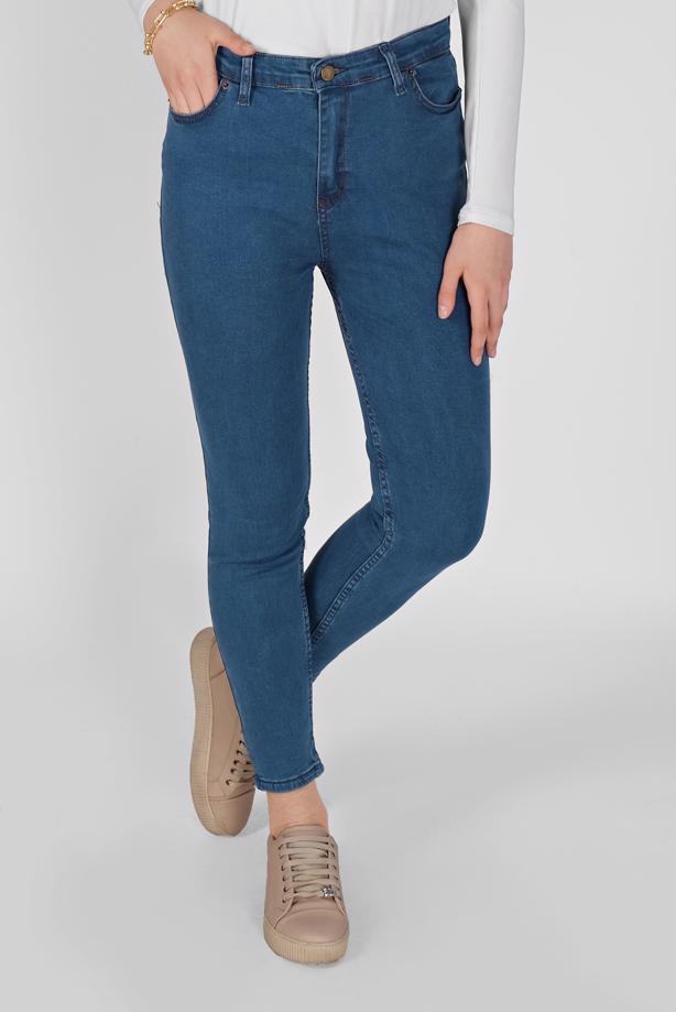 Tesettür giyim LACİVERT DAR PAÇA DENİM PANTOLON 2421 - TRENDTESETTÜR