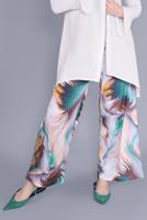 Tesettür giyim YEŞİL PAMUKLU DESENLİ PANTOLON  26112 