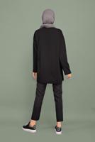 Hijab clothing BLACK RIPPED WAIST TROUSERS  6131 