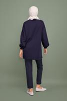 Vêtements hijab BLEU MARINE PANTALON DÉCHIRÉ À LA TAILLE 6131 