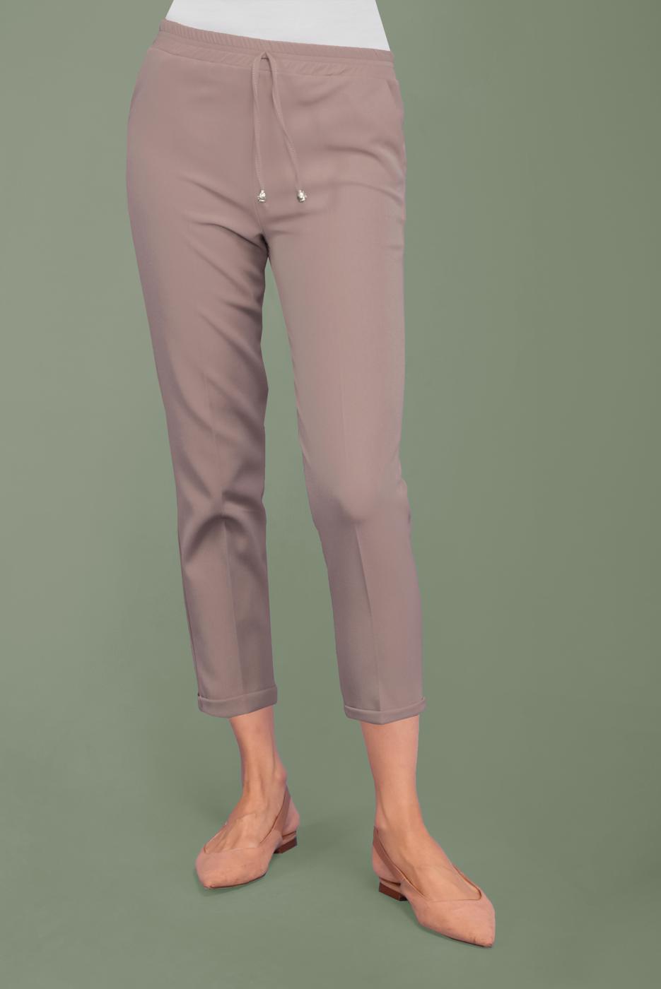 Hijab clothing BEIGE RIPPED WAIST TROUSERS  6131 