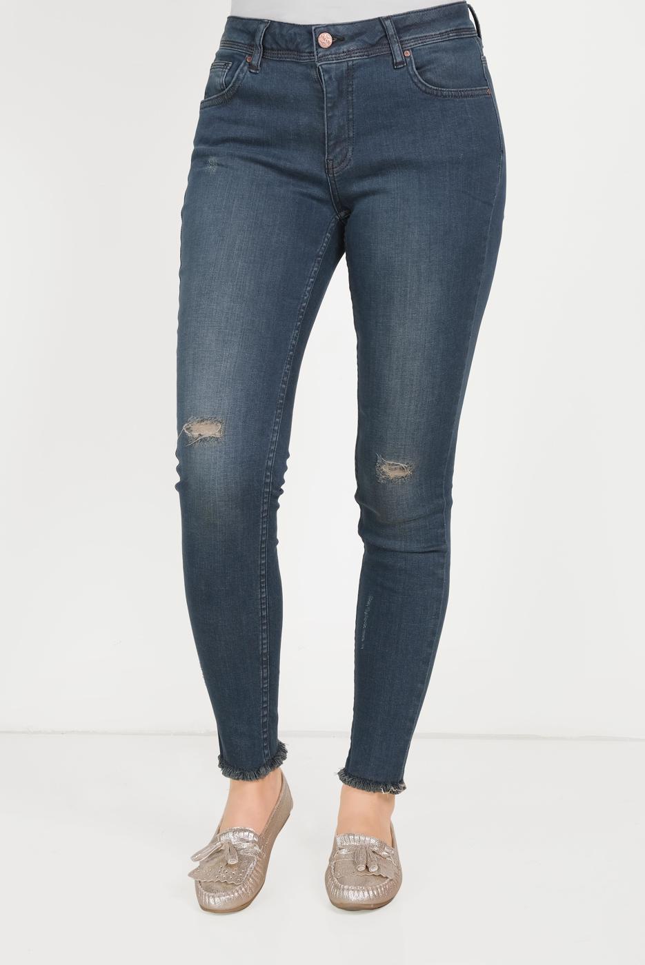 Tesettür giyim LACİVERT ALVİNA  ESKİTME PANTOLON 70058