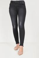 Tesettür giyim GRİ ALVİNA ESKİTME DETAYLI DENİM PANTOLON 70061