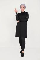 Tesettür giyim SİYAH ALVİNA DENİM PANTOLON 70063