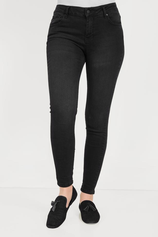 Tesettür giyim SİYAH ALVİNA DENİM PANTOLON 70063 - TRENDTESETTÜR