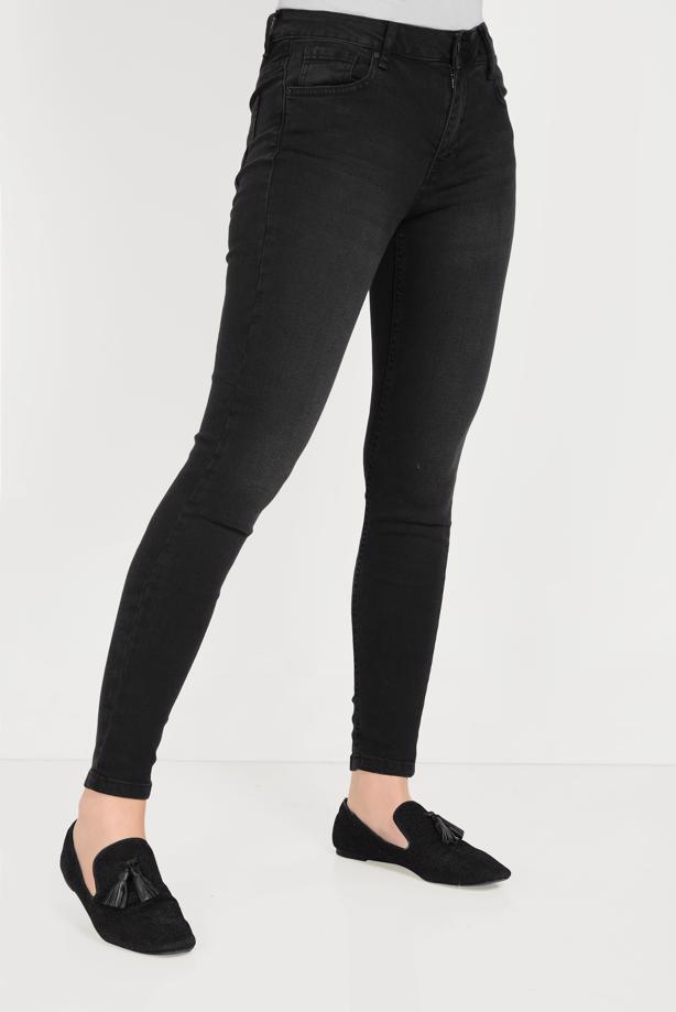 Tesettür giyim SİYAH ALVİNA DENİM PANTOLON 70063 - TRENDTESETTÜR