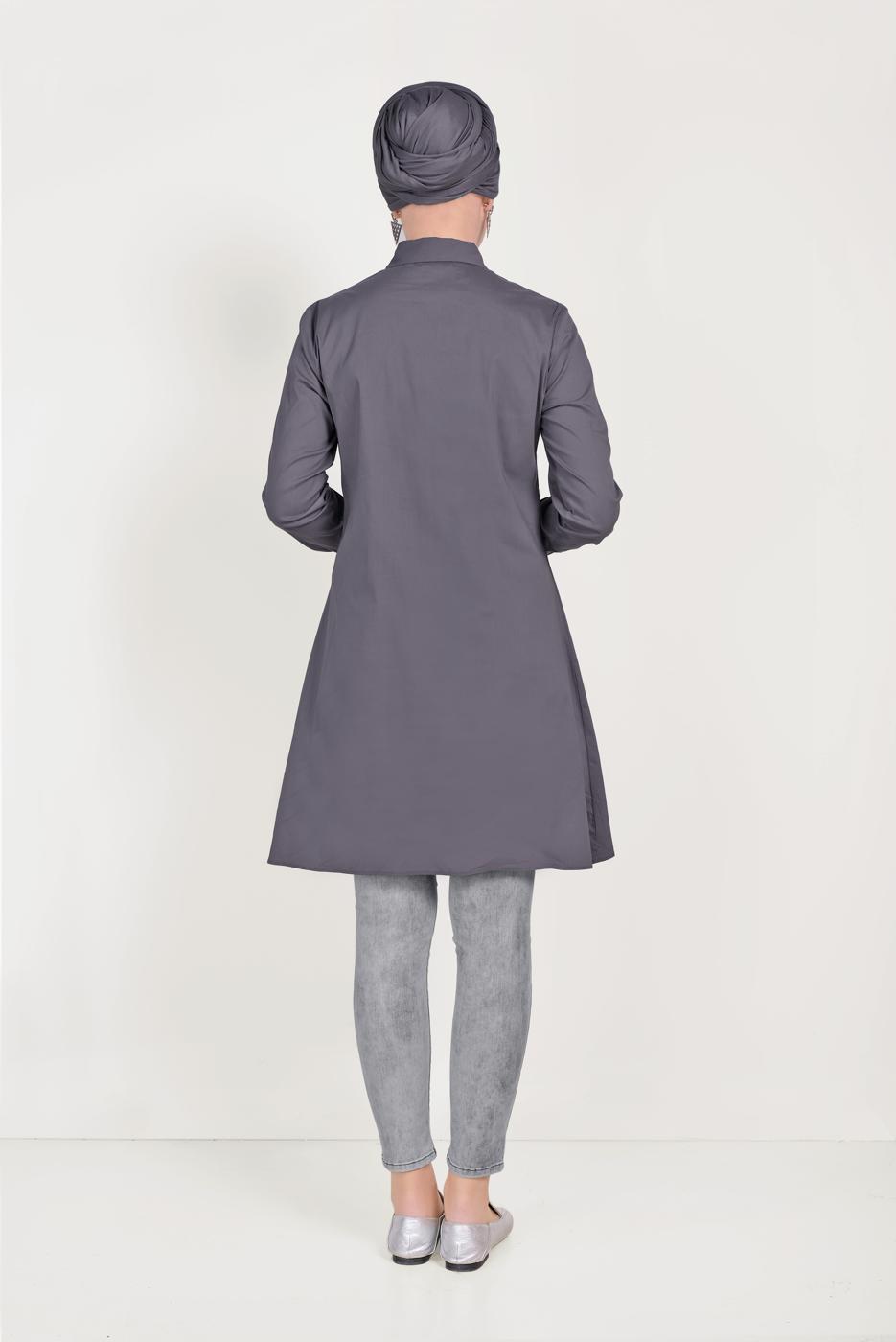 Tesettür giyim GRİ ALVİNA TAŞLANMIŞ PANTOLON 70064