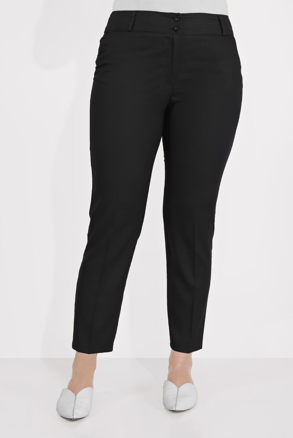 Tesettür giyim SİYAH  ALVİNA ARA BEL BORU PAÇA PANTOLON 70070	