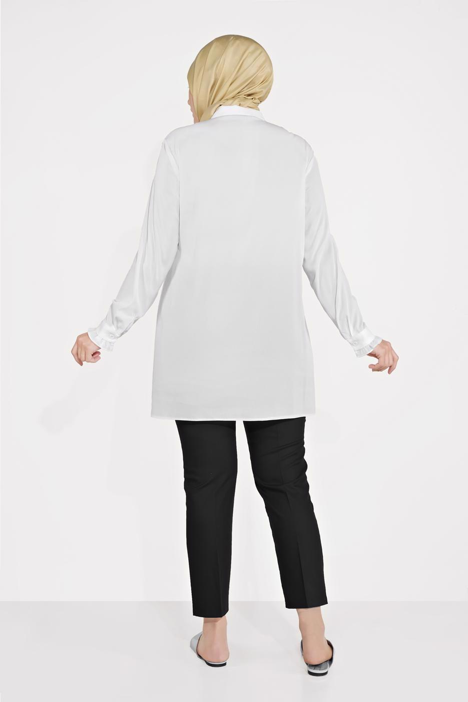 Tesettür giyim SİYAH  ALVİNA ARA BEL BORU PAÇA PANTOLON 70070	