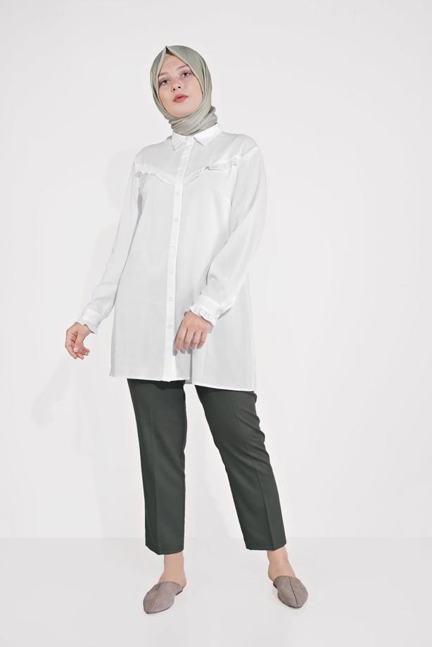 Vêtements hijab KAKI PANTALON COUPE DROITE ALVİNA 70070 - TRENDTESETTÜR