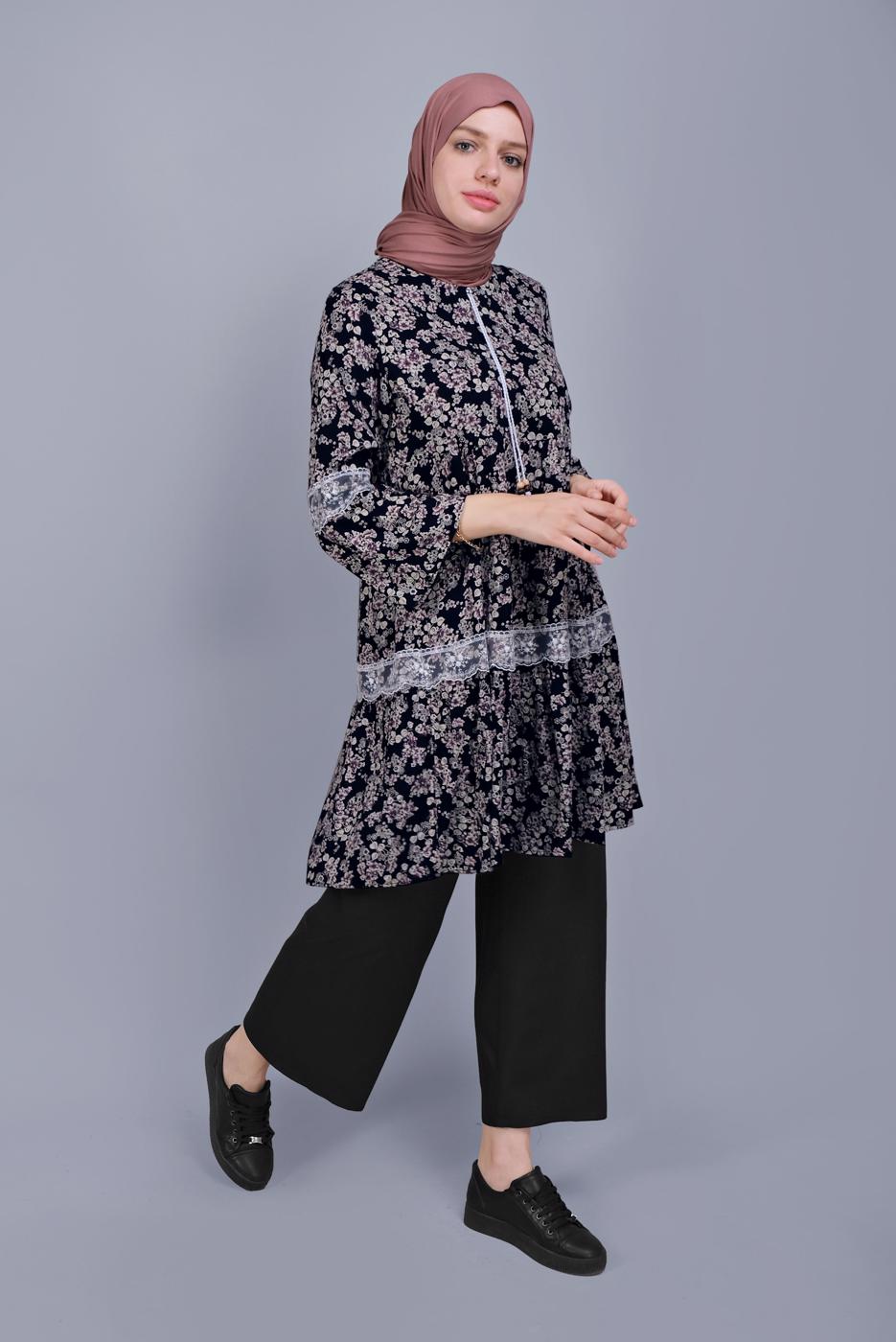 Hijab clothing BLACK RIPPED TROUSERS  7131 