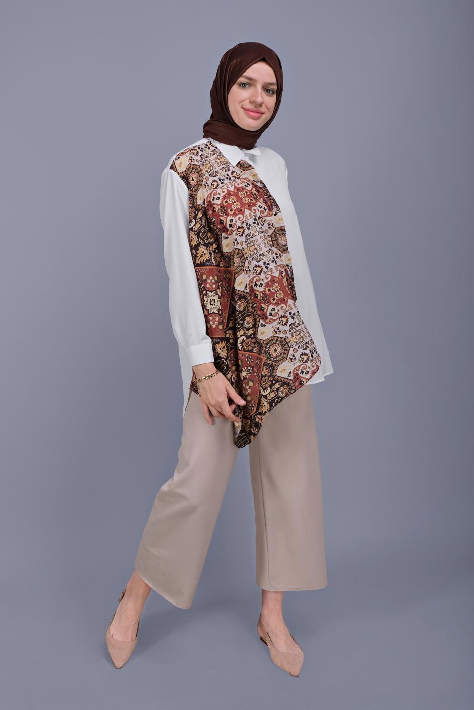 Vêtements hijab BEIGE PANTALON DÉCHIRÉ 7131
